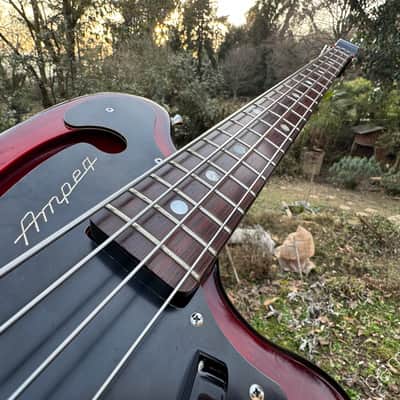Immagine 1967 Ampeg AEB-1 - Electric Scroll Bass - Black/Red Sunburst - #609 of 750 - OHSC - 14
