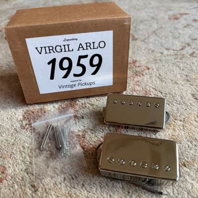 Virgil Arlo White Label Chrome 1959 Authentic Legendary Humbucker set hand-wound (‘59 PAF style) image 1
