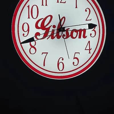1930's-40's Style Gibson Guitars Pre-War Script Logo Round Light Up Clock Killer Cool Man Cave/Garage Accessory image 3