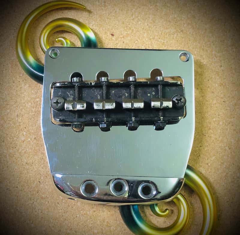 Stars Guitars Alembic Brass Bass Bridge 1970s Rickenbacker / Guild Starfire Replacement Bridge image 1