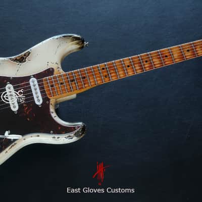 Fender Stratocaster Snowberry White Heavy Aged Relic by East Gloves Customs image 8