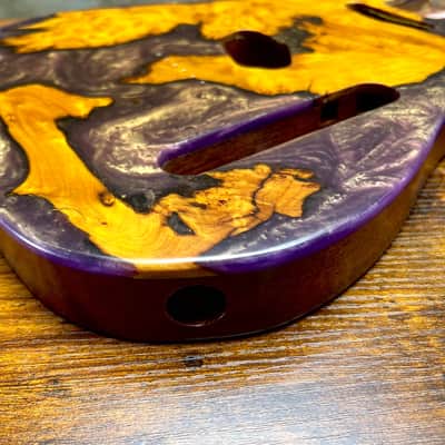 Warmtone Custom Guitars Burl Epoxy Resin Tele Body “Ancient River” image 3