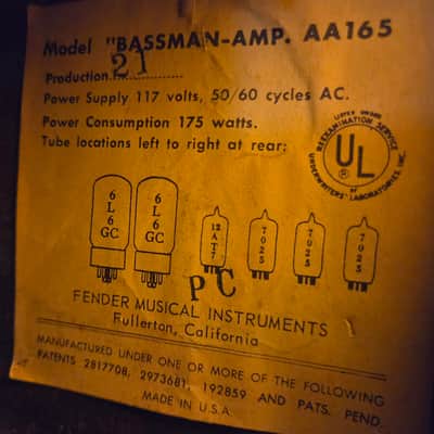 1966 Fender Bassman head, blackface era image 9
