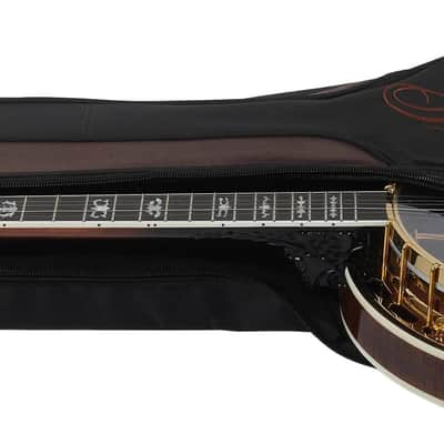 Ortega OBJ850-MA Falcon Series Solid Flamed Maple Resonator Hard Maple Neck 5-String Banjo w/Gold Hardware & Gig Bag image 9