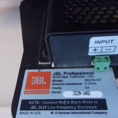 REVISED PROJECT:  JBL 3622N-HF, 2000's, Black, missing driver, crossover unchecked, Cipollina image 2