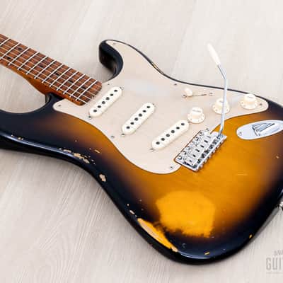 Fender Custom Shop 1956 Stratocaster Roasted Relic Faded Two-Tone Sunburst w/ Gold Guard, Fat '60s Pickups image 7