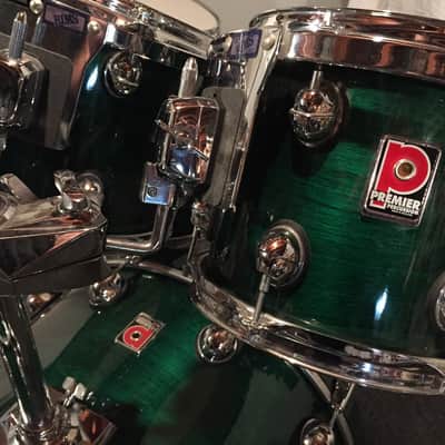 Premier Genista 90s Rare 6 Piece Birch Drum Kit Terraverdi Green image 2