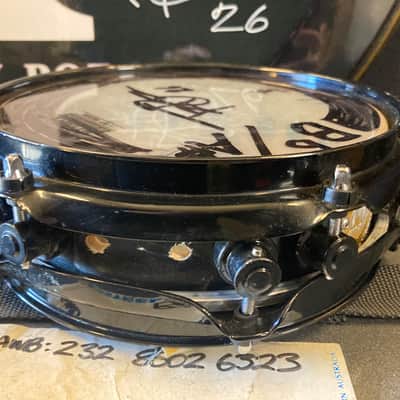Terry Bozzio's DW 2000s - 2.5x8" Collector's Maple Piccolo Tom - "Bb/A#" Autographed! Transparent Dark Walnut Satin image 11