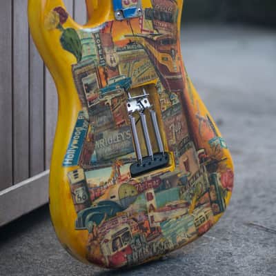 The Calicaster: Custom Vintage California License Plate, 1950s Style Aged Yellow Collage image 3