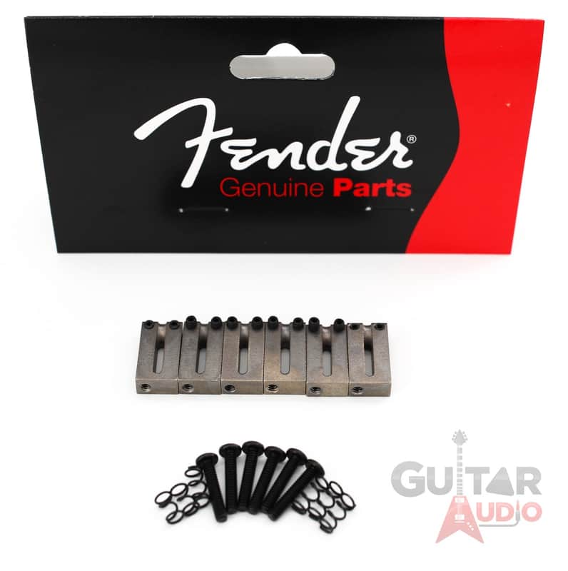 Genuine Fender American Standard Satin Chrome Strat/Tele OFFSET Bridge Saddles image 1
