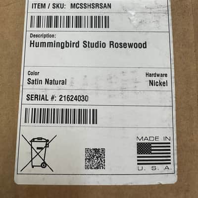 Gibson Hummingbird Studio Rosewood Satin Natural New Unplayed Auth Dlr 4lb15oz #030 image 24