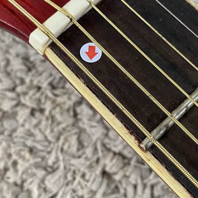 Red Burst Acoustic Guitar, Plywood Top Body, Mahogany Neck image 5