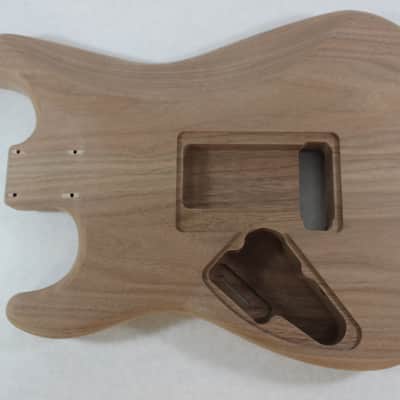 Unfinished Walnut HxH guitar body - fits Fender Strat Stratocaster neck Floyd Rose J1472 image 3