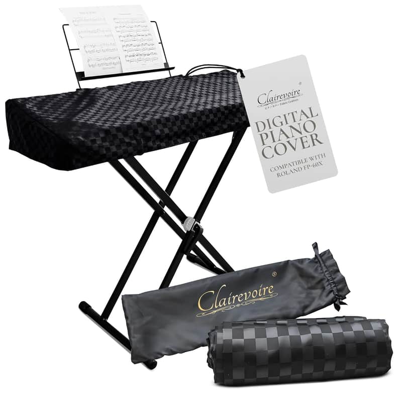 Digital Piano Cover, Piano Keyboard Covers -Protective For Roland Piano Covers Fp Series, Durable And Waterproof Piano Keyboard Dust Cover, Piano Keyboard Case -Roland Fp-60X Ebony Black