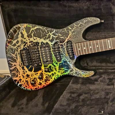 1980's Kramer American Pacer II 1989 guitar Holoflash Crackle Floyd Seymour Duncans VIDEO WOW image 4