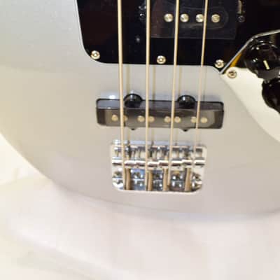 2017 Squier Vintage Modified Jaguar Bass Special SS - Short-Scale, Silver image 4