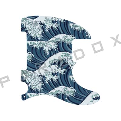 Custom Pickguard For 2023 - 2025 Made in Indonesia Squier Sonic Esquire H - Japanese Wave Tattoo Graphic .090"