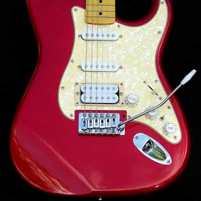 Metallic Red Stratocaster + Custom Maple Neck + SSH Pickup Configuration + Aged Pearl Guard+ Bridge Humbucker-7-Sound-Switching + Working Bridge Tone +TB Circuit+ Kluson Style Tuners w/Low Action+ Leveled, Crowned and Polished Frets! image 3