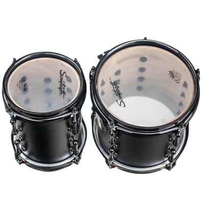 Sawtooth Hickory Series Concert Toms, 6" x 8" & 8" x 8" Matched Pair, Dual-Head Design, 6-Ply Hickory Shells, 3.2 mm Triple-Flange Hoops, Black Nickel Hardware, Chocolate Satin Finish image 6