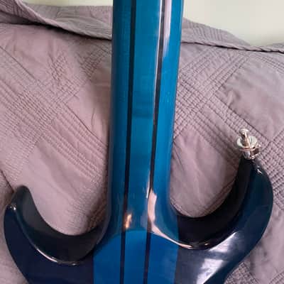 Agile Septor Pro 827 - trans blue neck through ebony fret image 8