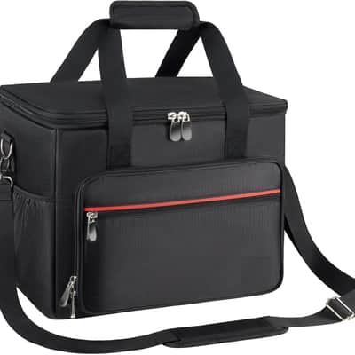 Microphone Case for 8 Mics, Travel Microphone Bag with Foam for Wired and Wireless Microphones, Microphone Carrying Case with Adjustable Strap for Vocal Mics, Mic Clips, XLR Cables and Charger image 1