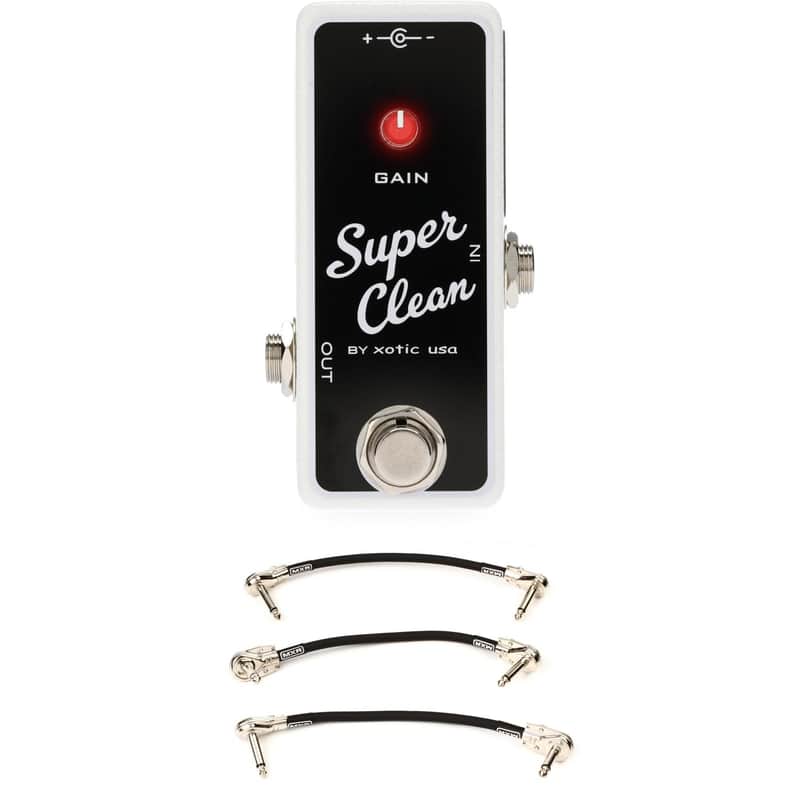 Xotic Super Clean Buffer Mini Buffer Pedal with 3 Patch Cables image 1