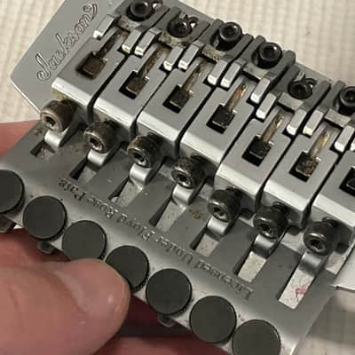 1999 MIJ Jackson DR7 Dinky Guitar JT-580LP Takeuchi Brushed Chrome 7 String Floyd Rose Tremolo Bridge image 15