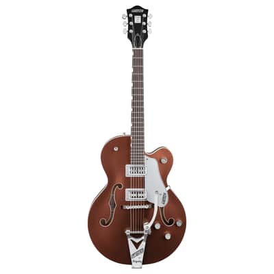 Gretsch G6118T Players Edition Anniversary Hollow Body with String-Thru Bigsby - Rosewood Fingerboard, Two-Tone Copper Metallic/Sahara Metallic image 2