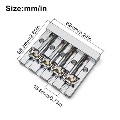 Chrome Roller Saddles Vintage 4 String Bass Bridge image 3