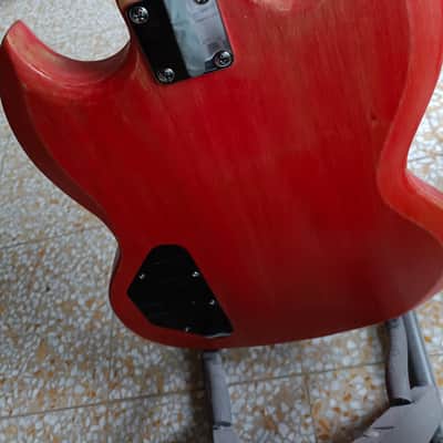 Custom Harley Benton SG type 2023 - Red, hand Carved in Florence, Italy. Custom Guitar, Solid Body; Vintage look Double cut image 13