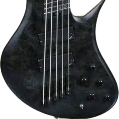 Legator HB5F Multi-Scale 5-String Bass Guitar, Richlite Fingerboard, Satin Black Burl image 2