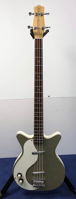 Danelectro DC 59 Reissue Bass Left Handed Lefty Silver Sparkle Electric Bass image 1