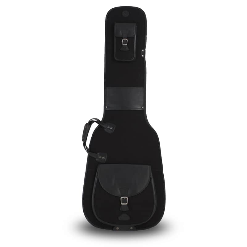 Harvest Fine Leather Black Buffalo & Canvas Electric Bass Guitar Gig Bag image 1
