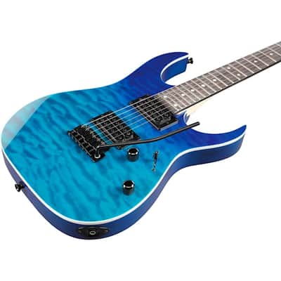 Ibanez GRG120QASP GRG Series 6-String Electric Guitar 2023 - Transparent Blue Gradation image 6