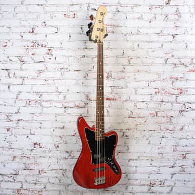 Squier - 2011 Vintage Modified Jaguar Bass Special Electric Bass Crimson Red Transparent - USED image 9