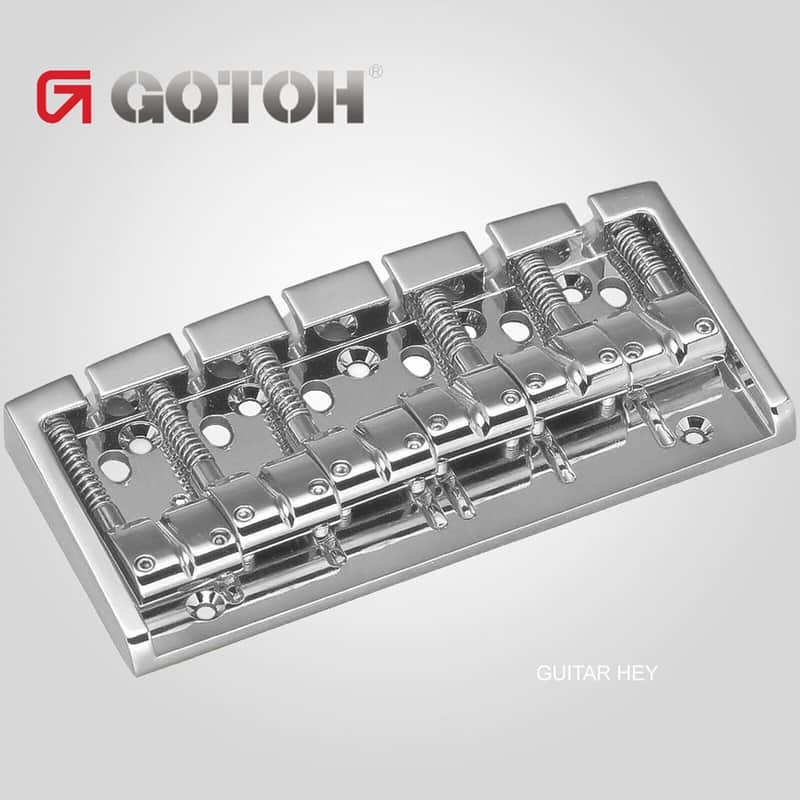 NEW Gotoh 404BO-6 6-String Bass Bridge MULTI TONAL Brass Saddles - CHROME image 1