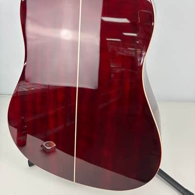 (Mint) Washburn WD100DLTWRK Wine Red 6 string Dreadnought Mahogany Acoustic Guitar image 4