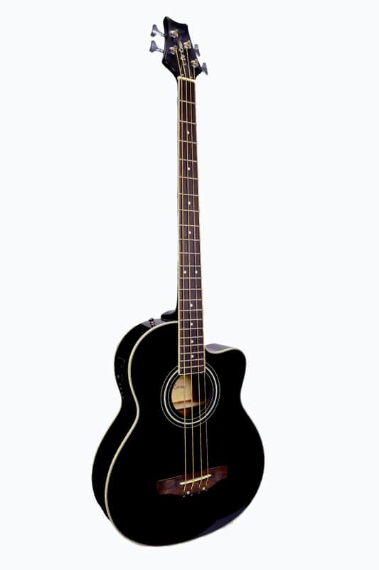De Rosa GAB47-BK Spruce Top Cutaway 4-String Acoustic-Electric Bass Guitar w/Gig Bag, Cable & Picks image 1