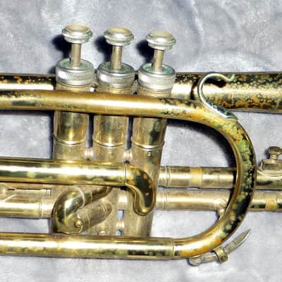 Vintage Silvertone Cornet 1968 - 1969 made in Elkhart Indiana Vincent Bach Corp 7-c Mouthpiece FOR PARTS OR REPAIR image 2