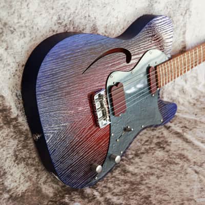 Build to Order GB Liuteria Traditional Tele Semi Hollow  red and blue image 20
