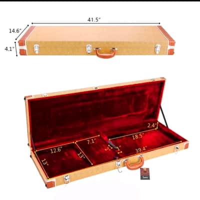 Tweed Electric Guitar Case - Strat - Tele - Luxury image 3