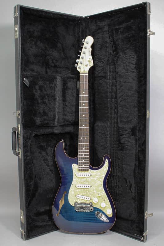 2010 G&L USA Legacy Semi-Hollow Flametop In Blueburst w/OHSC image 1