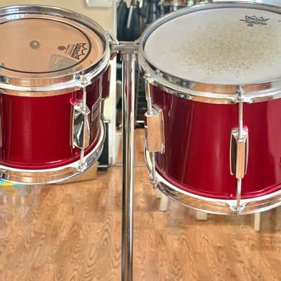 Vintage Yamaha 5000 series 8" and 10" Rack Tom Drum Set w/ Stand Metallic Red image 9