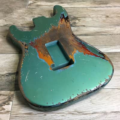 Made to Order - FRANCHIN Mercury guitar body Relic Aged 100% Nitro Lacquer COLOR OVER COLOR (Sunburst/ Black/ White/ Blue/ Green/ Yellow/ Red/ Pink/ Burgundy/ Purple/ Gold/ Silver, etc.) Basswood Poplar Stratocaster-Strat-S-Style Made in Italy image 6