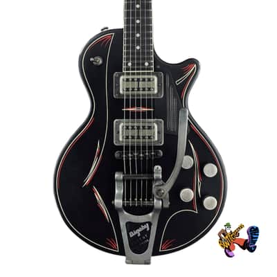 James Trussart Deville 2025 Satin Black Pinstripe Metal Bigsby B7 image 2