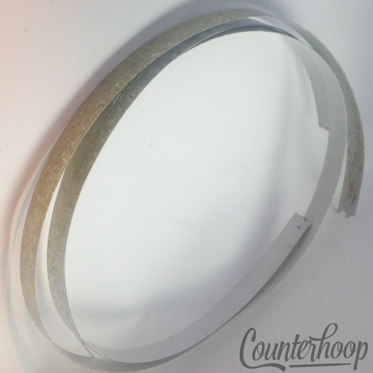Ludwig Silver Sparkle Bass Drum Hoop/Rim Inlay Wrap Vintage 60s 9/16" 63" 2piece — main photograph