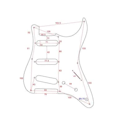 Pickguard Stratocaster US 8H 1ply Parchment old White .060 PG0550-051 image 4