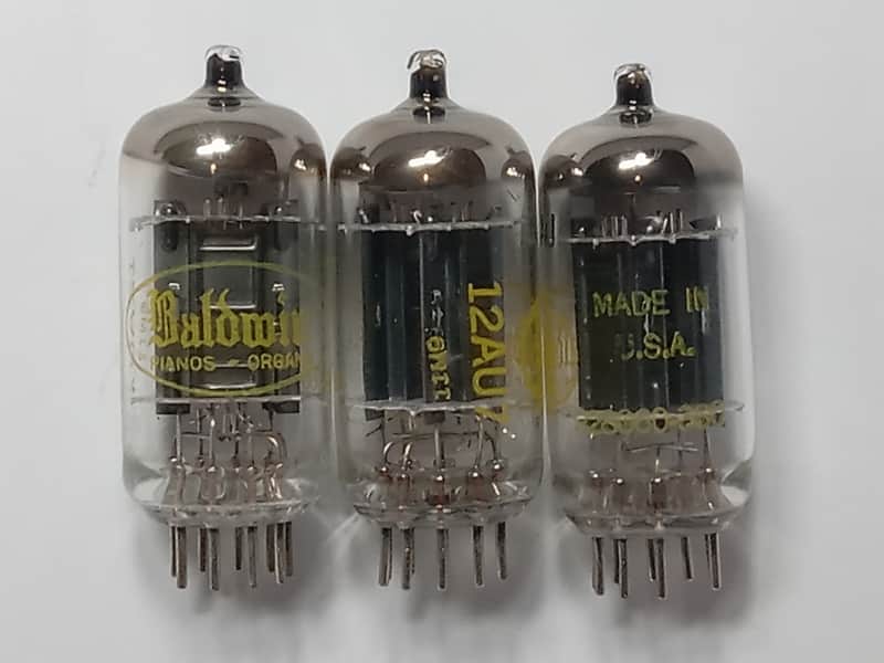 3 Raytheon (Baldwin branded) 12AU7 USA made pre-amp tubes image 1