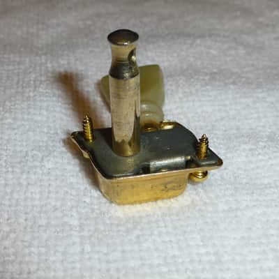 Vintage 1960s Univox Teisco Aria Gold 6 In a Line Tulip Tuner Set with Screws Right Handed Excellent MIJ image 4