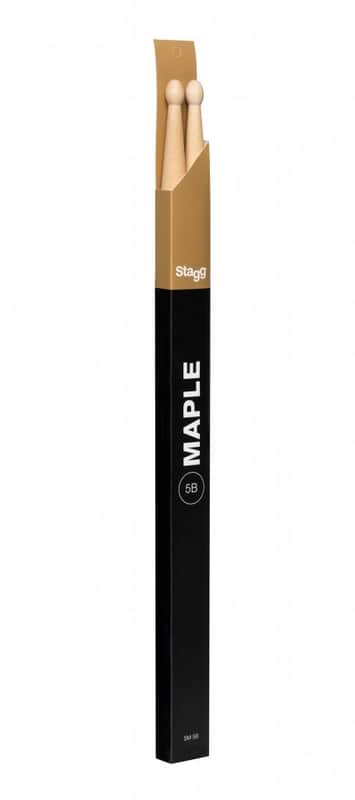 1 pair of STAGG SM5B Maple Drumsticks with Wood tip - Size 5B image 1